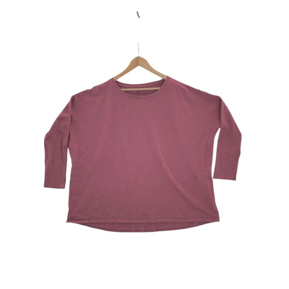 Pact Tops - Pact Sz L Oversized  100% Organic Cotton T Shirt 3/4 Sleeve Pale Mauve Boxy
